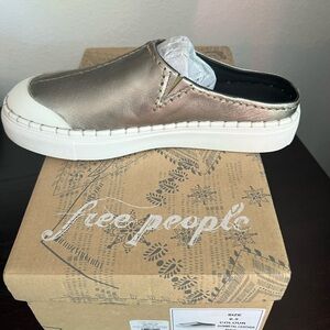 Free People Juno Slip On Sport in “Gunmetal Leather”